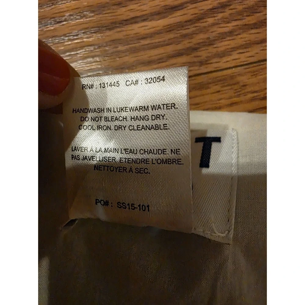 Anthropologie‎ Whit Two Dress Womens SZ 0 Petal Print Cross-back Midi Shift EUC